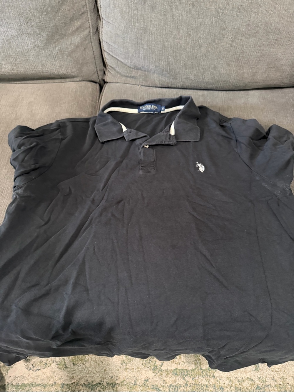 U.S. Polo Assn. Black Short-Sleeve Polo with Contrast Trim